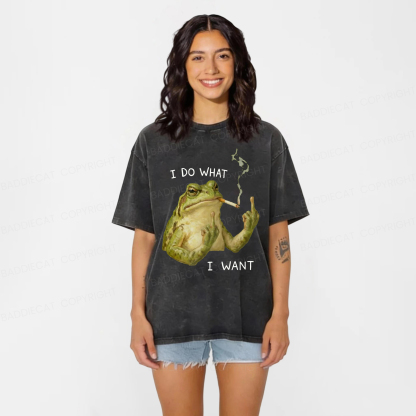 Baddiecat I Do What I Want Washed T-shirt