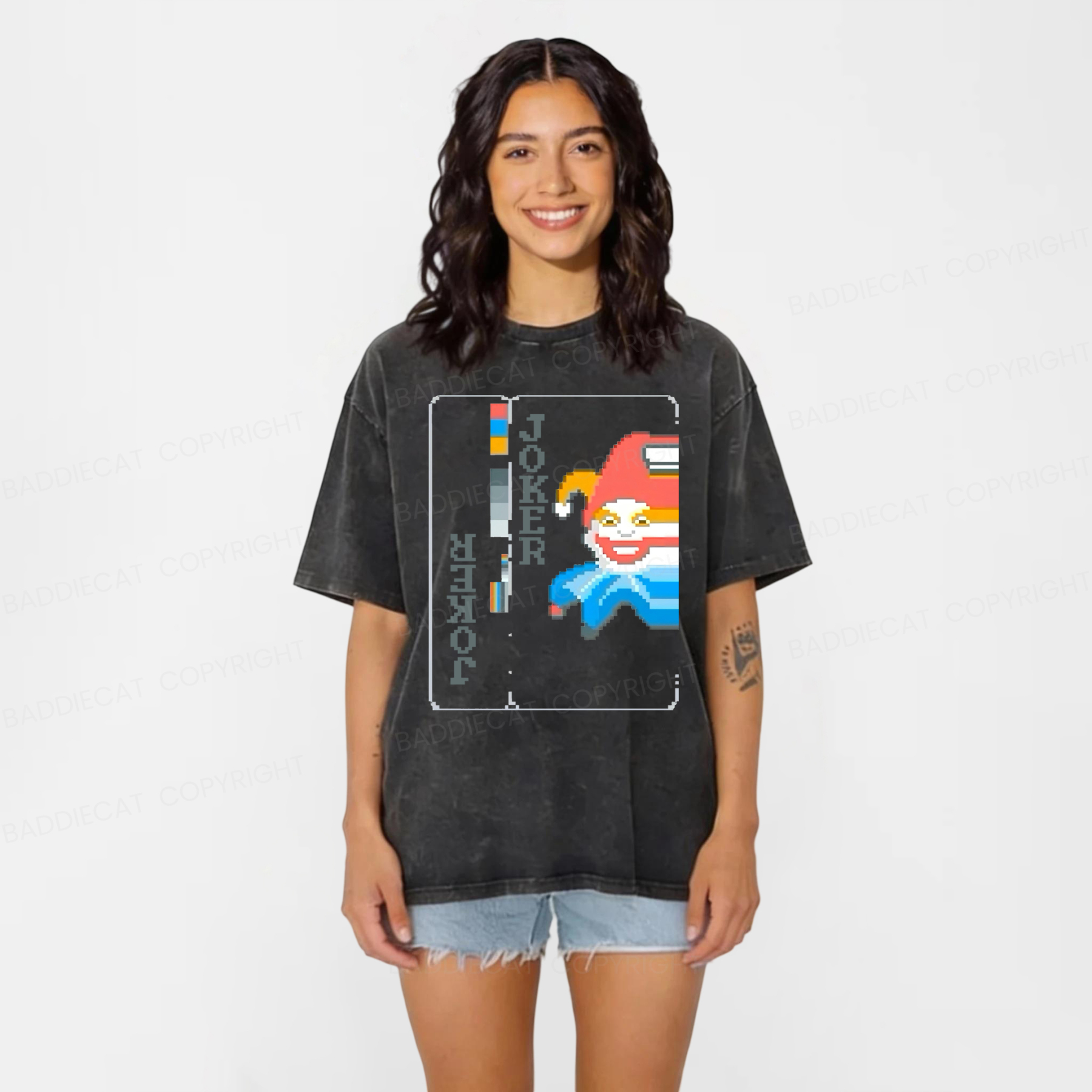Baddiecat Balatro Joker Game Washed T-shirt