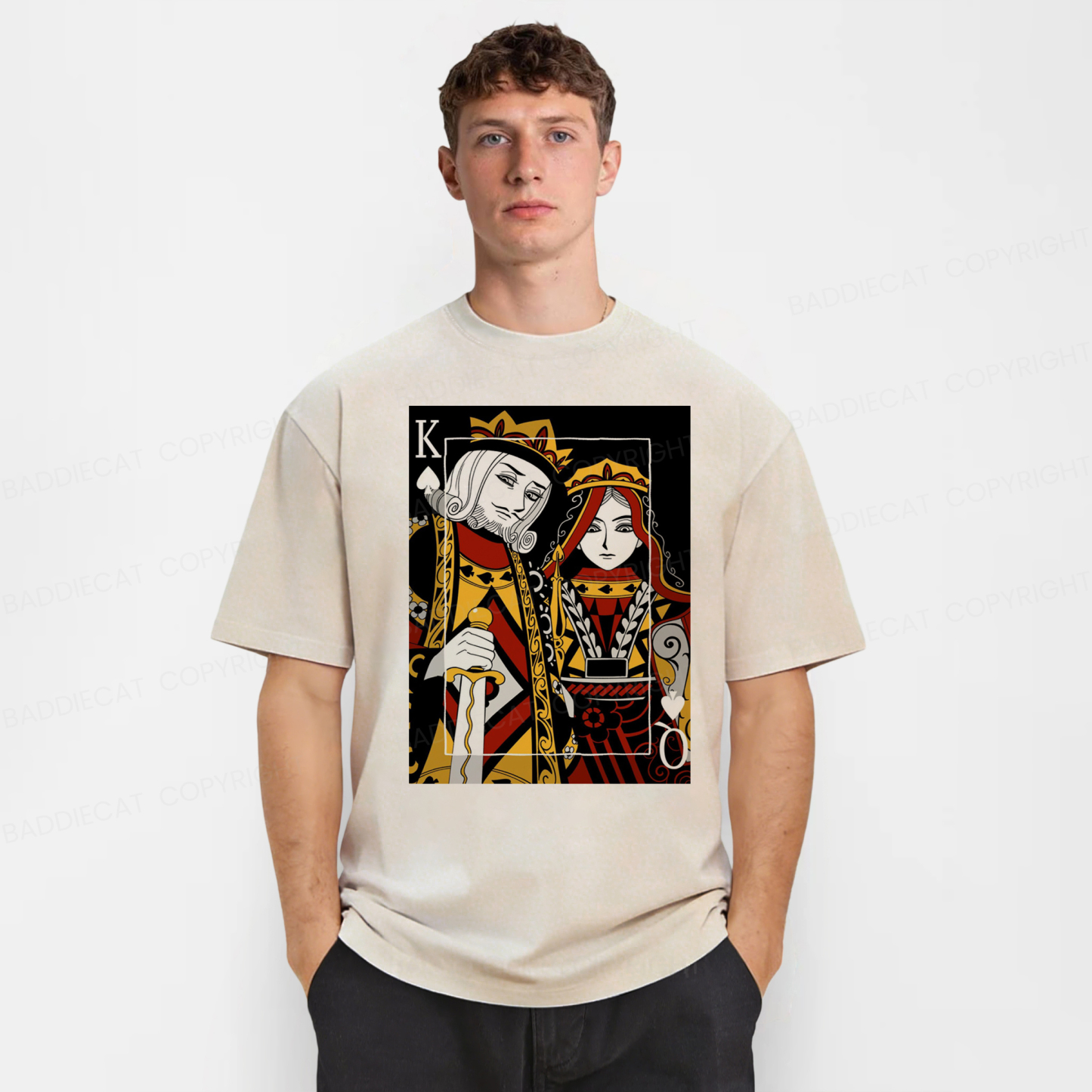 Baddiecat King And Queen Poker Washed T-shirt