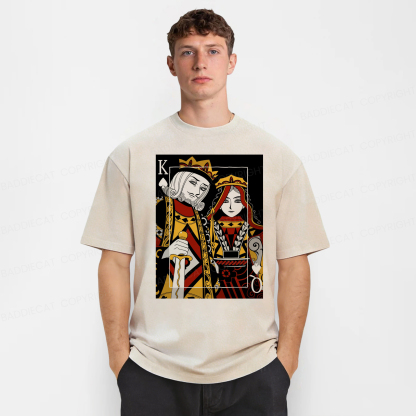 Baddiecat King And Queen Poker Washed T-shirt