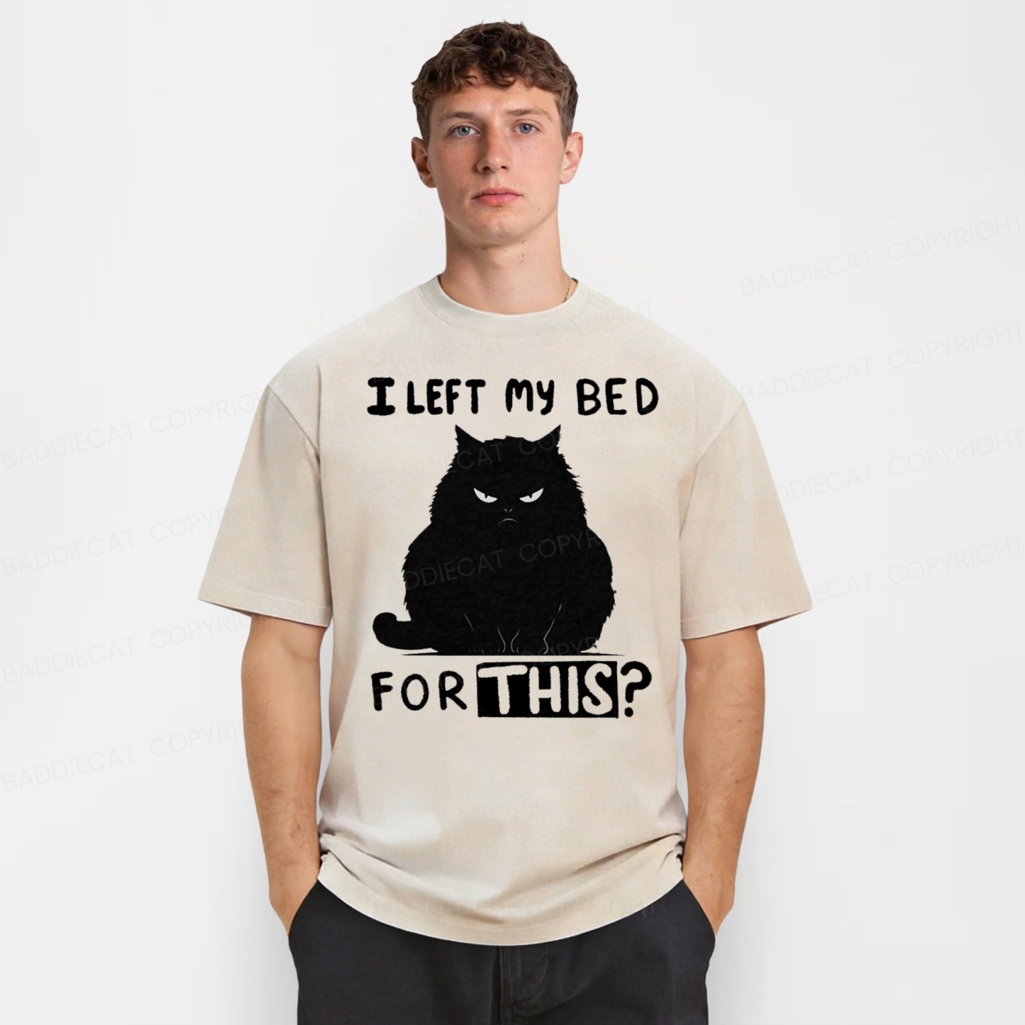 Baddiecat I Left My Bed For This Washed T-shirt