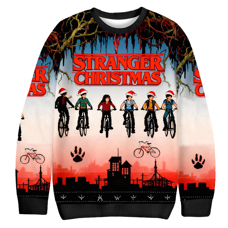Baddiecat Strangers Christmas Christmas Ugly Sweatshirt