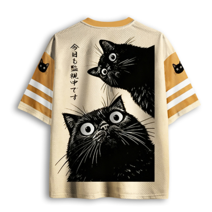 Baddiecat The Cat Is Watching Today Mesh Jersey