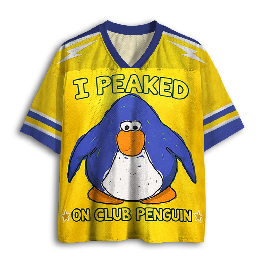 Baddiecat I Peaked On Club Penguin Mesh Jersey
