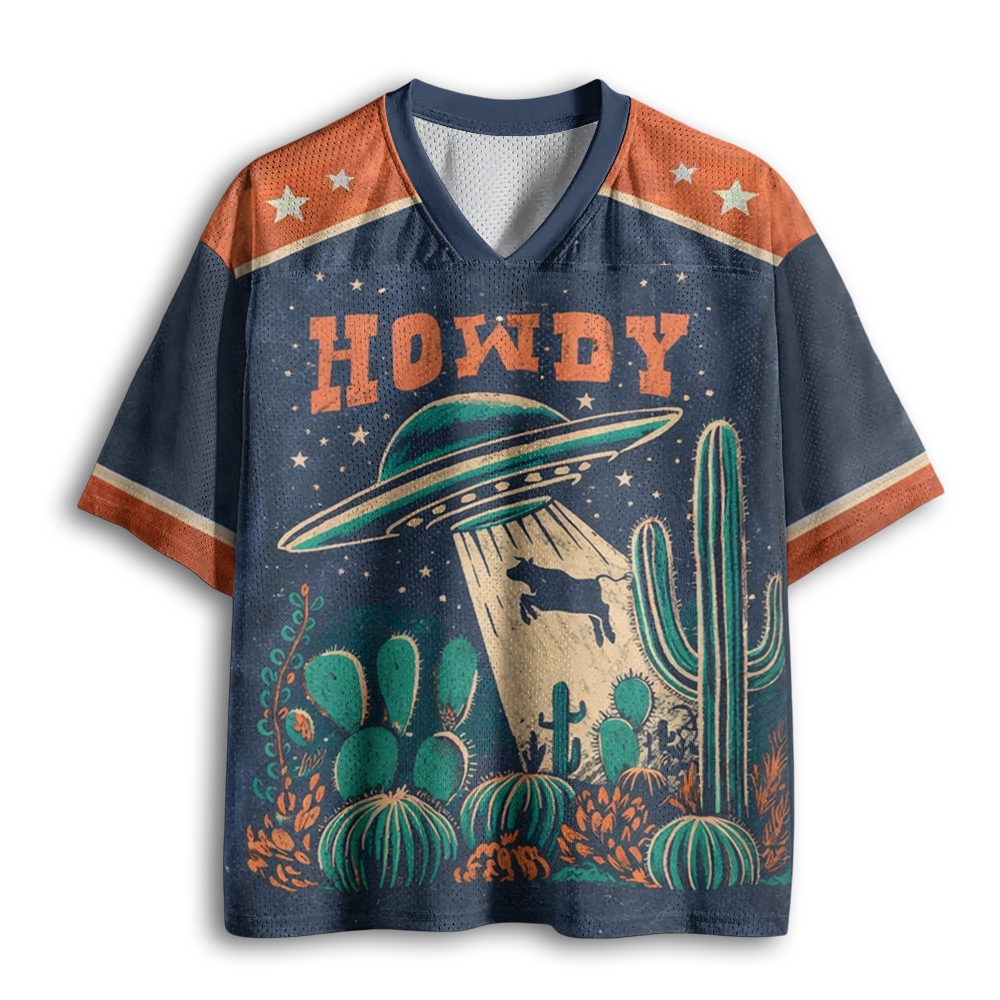 Baddiecat Howdy Western Cow UFO Mesh Jersey