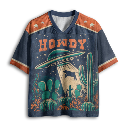 Baddiecat Howdy Western Cow UFO Mesh Jersey