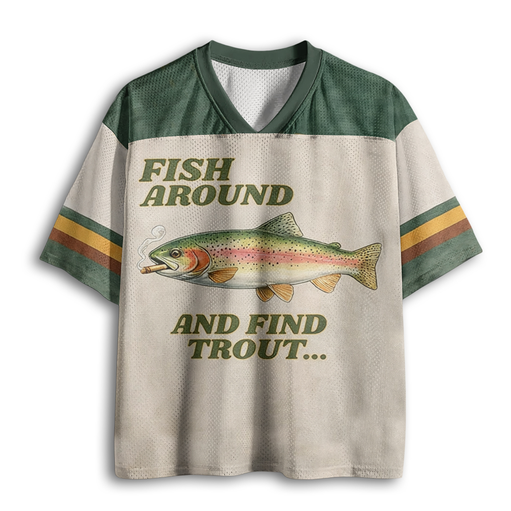 Baddiecat Fish Around And Find Trout Meme Mesh Jersey