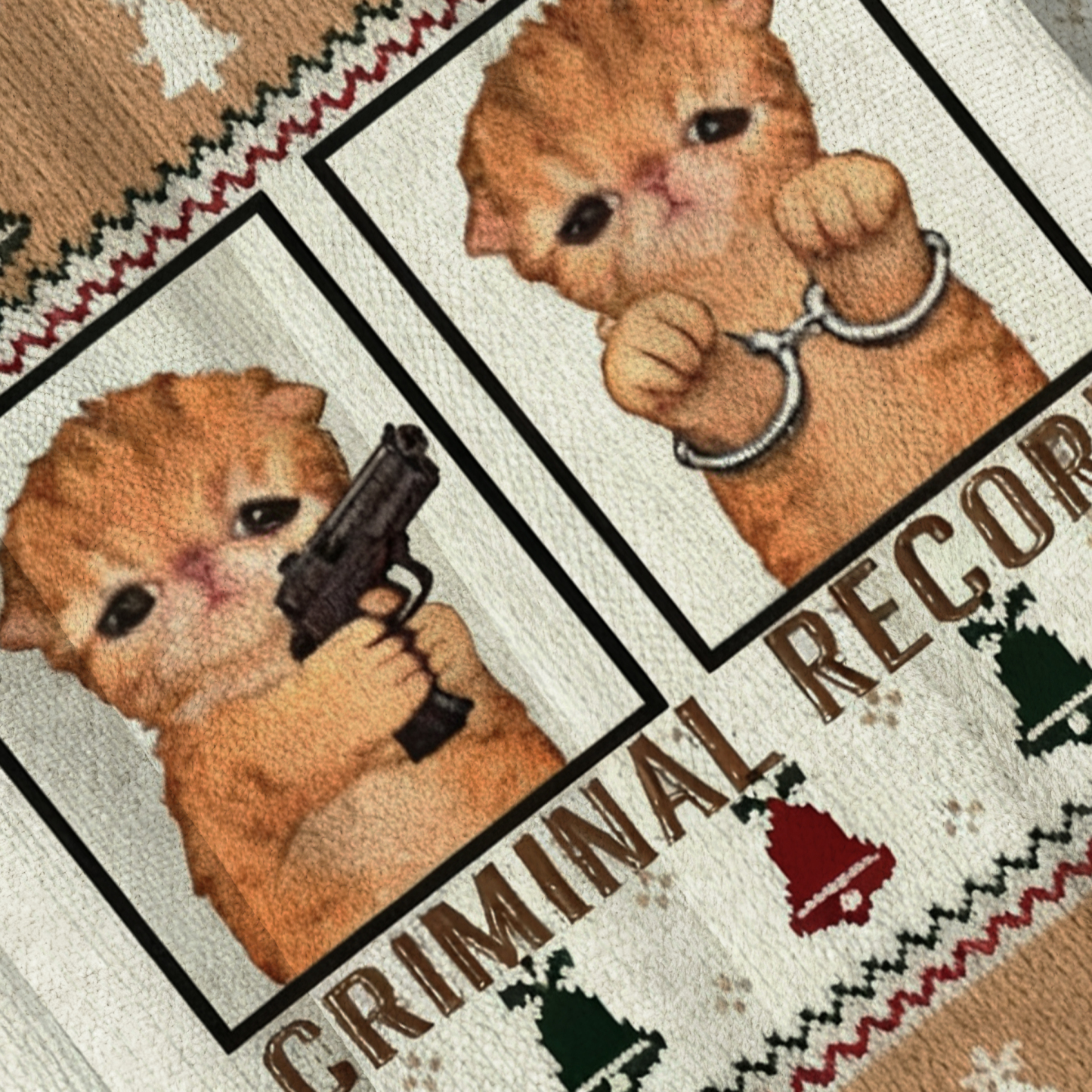 Baddiecat Criminal Record Christmas Ugly Sweatshirt