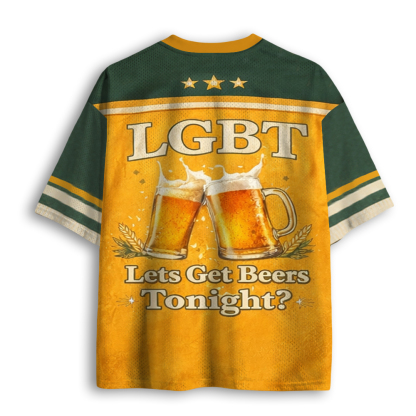 Baddiecat LGBT Lets Get Beers Tonight Mesh Jersey