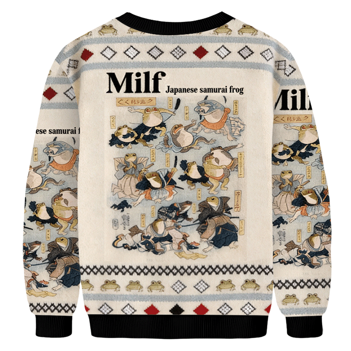 Baddiecat Mifl Japanese Samurai Frog Ugly Sweatshirt
