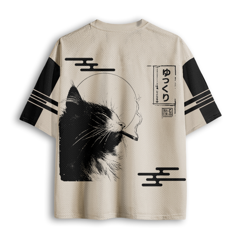 Baddiecat Japanese Cat Mesh Jersey