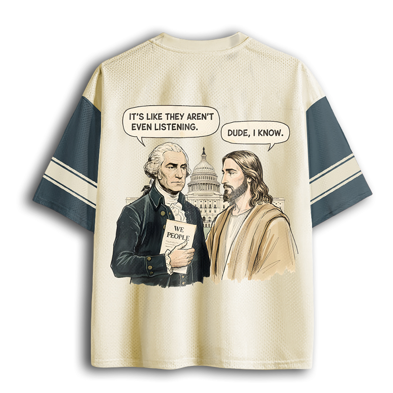 Baddiecat Jesus And George Washington Mesh Jersey