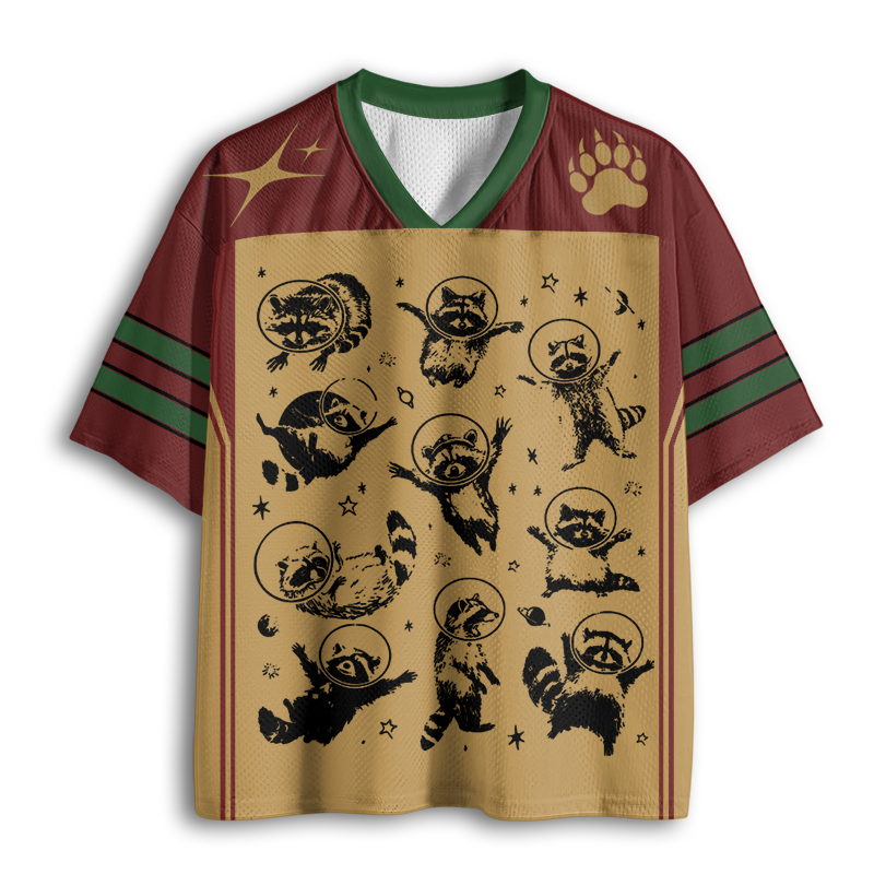 Baddiecat Raccoons In Space Mesh Jersey