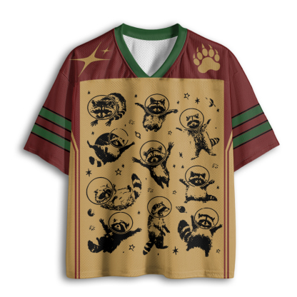 Baddiecat Raccoons In Space Mesh Jersey