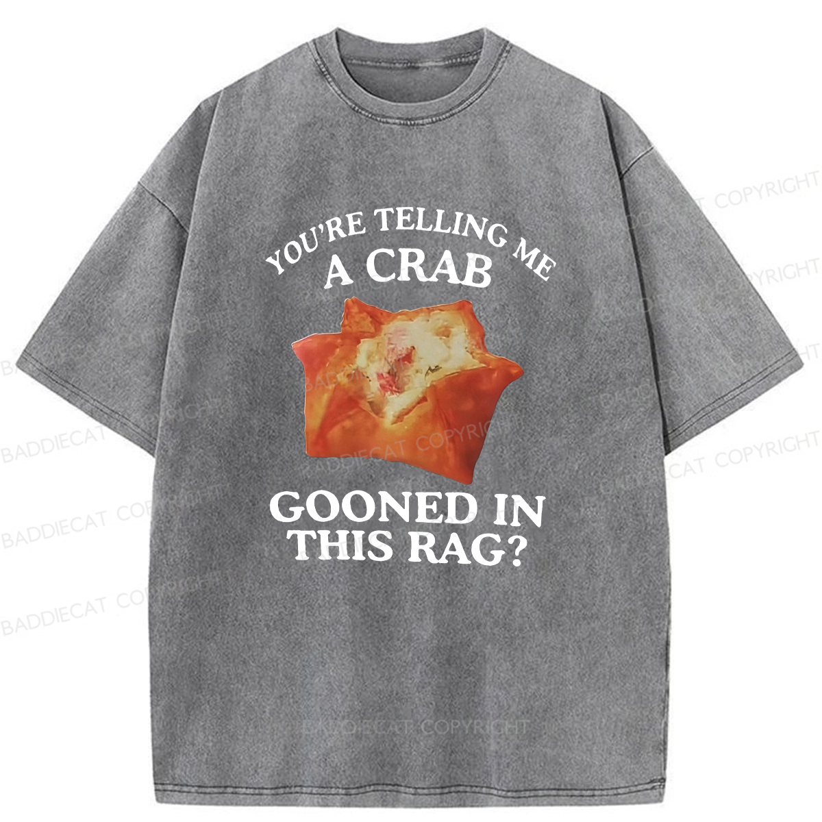 Baddiecat You're Telling Me A Crab Gooned In This Rag Washed T-shirt