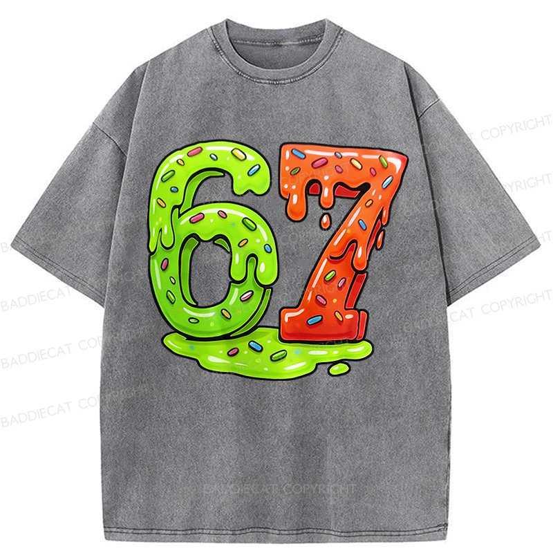 Baddiecat 67 Washed T-shirt