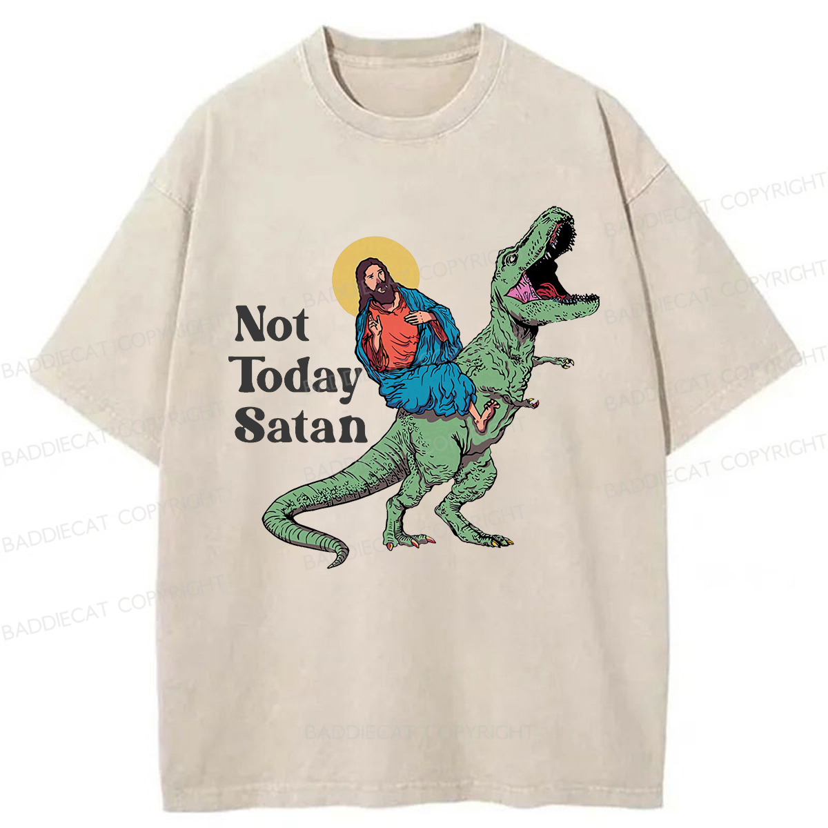 Baddiecat Not Today Satan Washed T-shirt