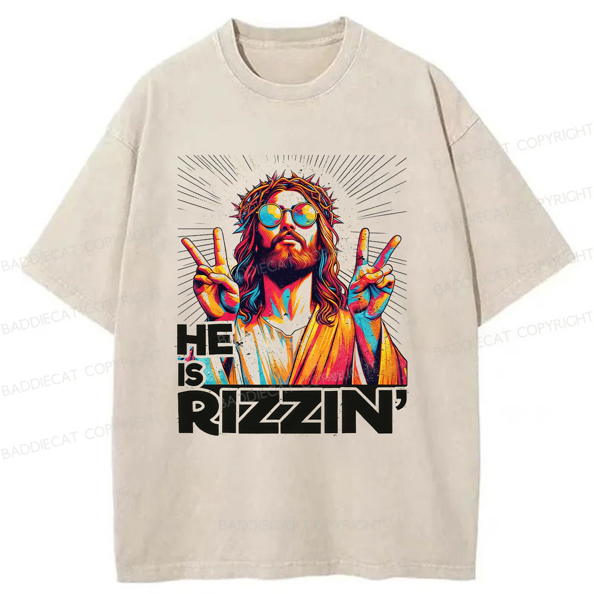 Baddiecat He Is Rizzin Washed T-Shirt