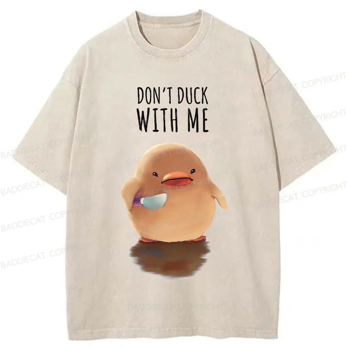 Baddiecat Rampaging Duck Washed T-Shirt