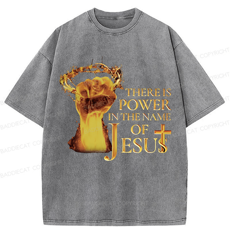 Baddiecat Jesus Christian Faith Washed T-shirt