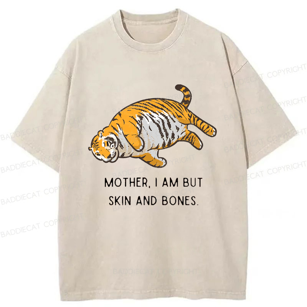 Baddiecat Overweight Tiger And Its Doting Owner Washed T-shirt