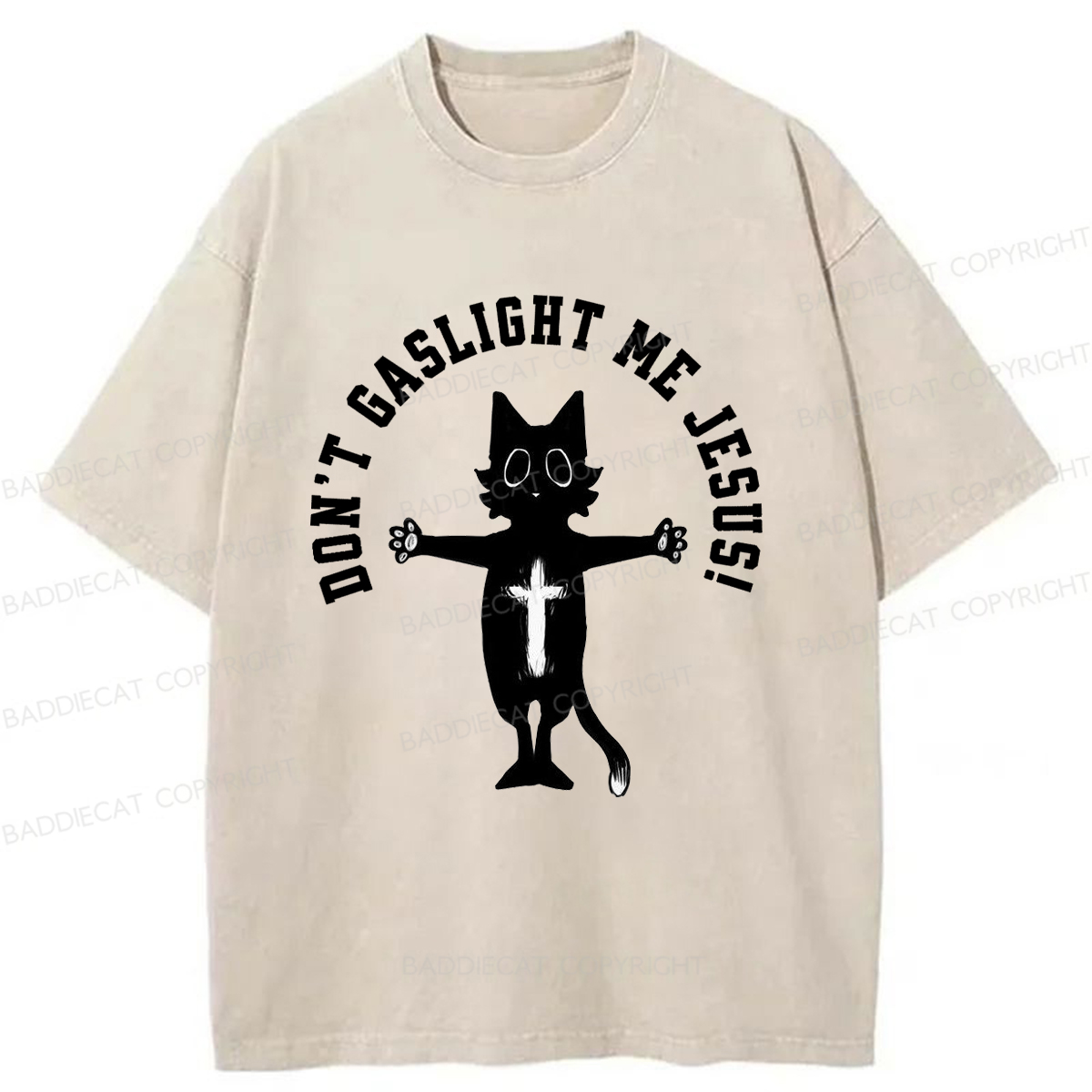 Baddiecat Spiritual Cat Washed T-shirt