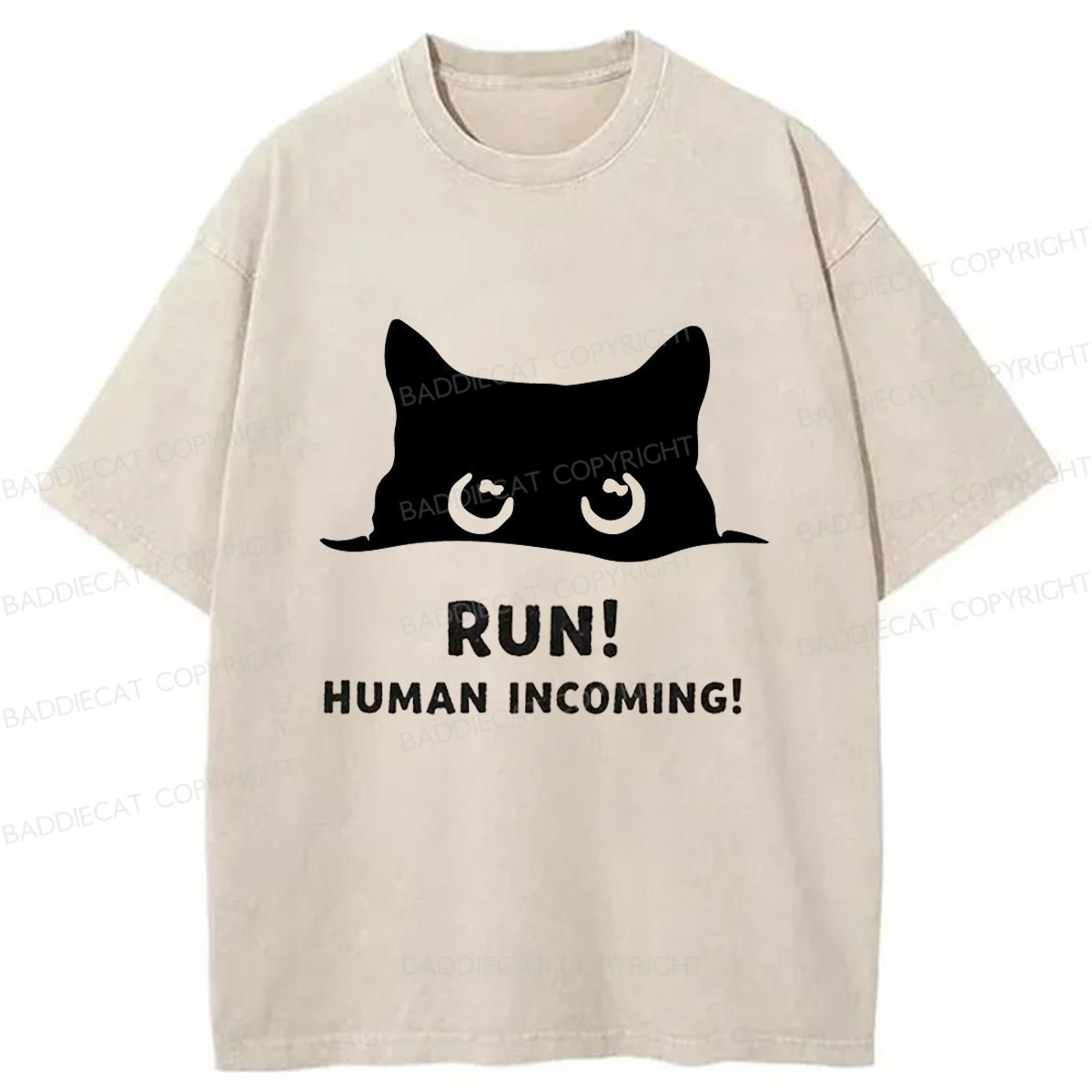 Baddiecat Timid kitten Washed T-shirt