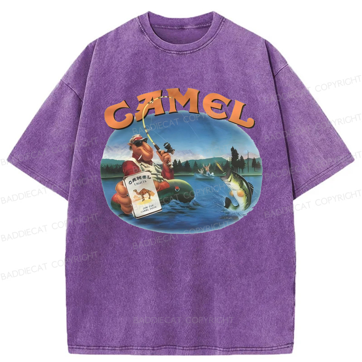 Baddiecat Funny Camel Washed T-shirt