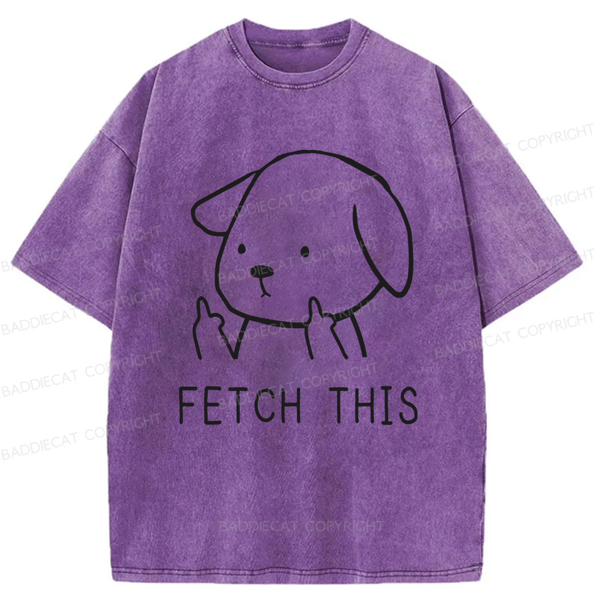 Baddiecat Fetch This Dog Washed T-shirt