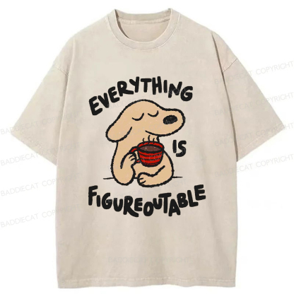 Baddiecat Happy Puppy Washed T-shirt