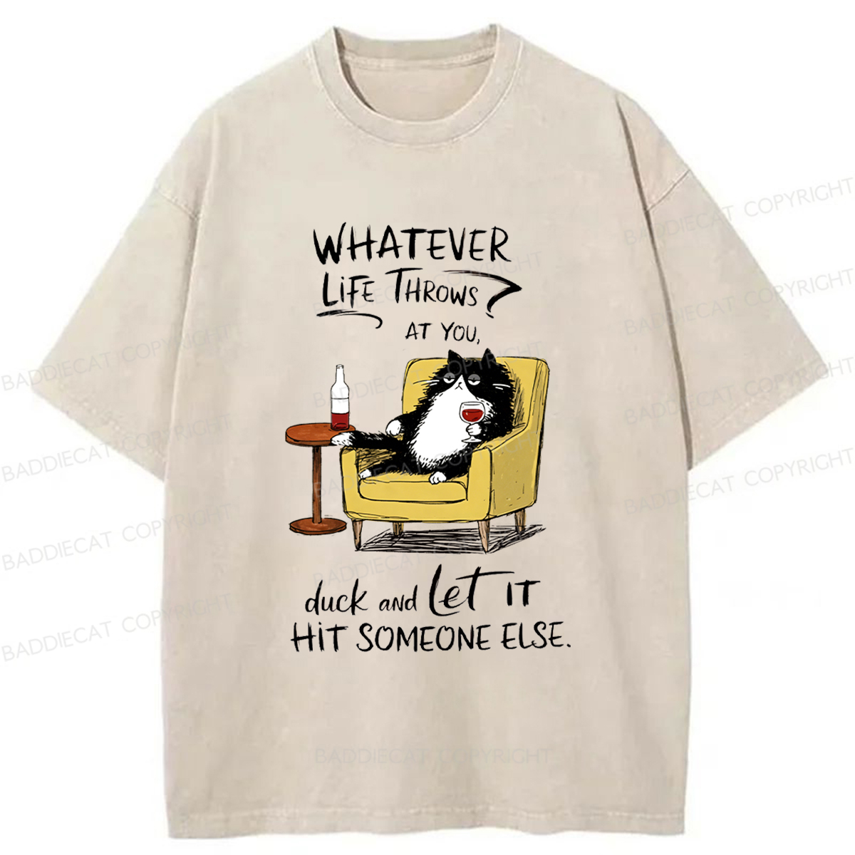 Baddiecat Noble Cat Washed T-shirt