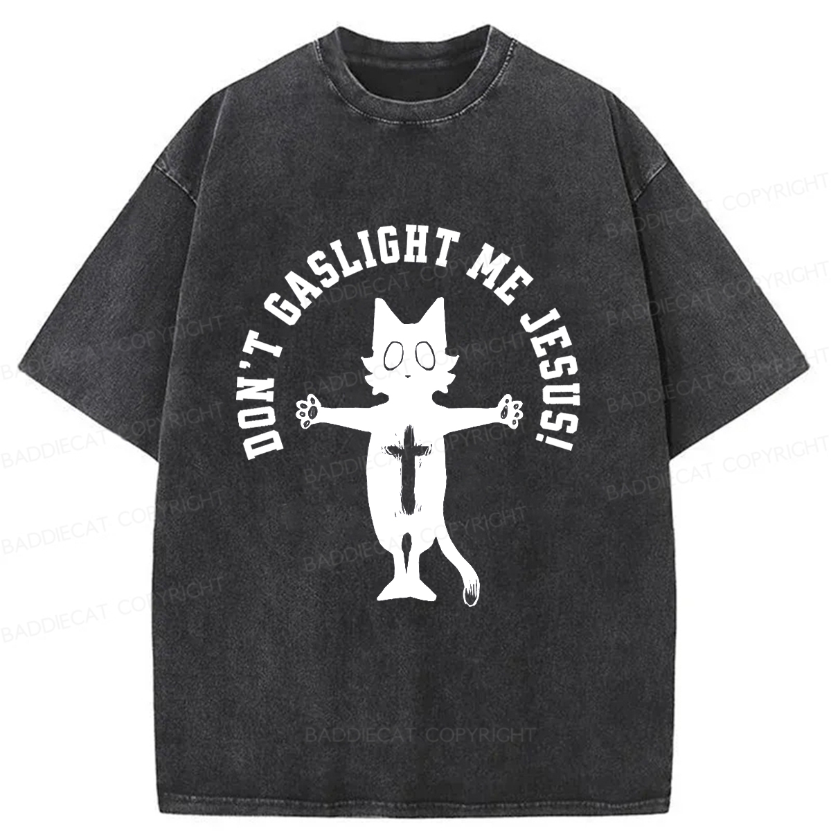 Baddiecat Spiritual Cat Washed T-shirt
