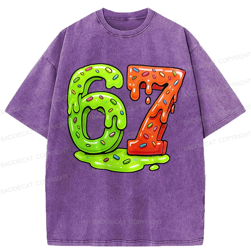 Baddiecat 67 Washed T-shirt