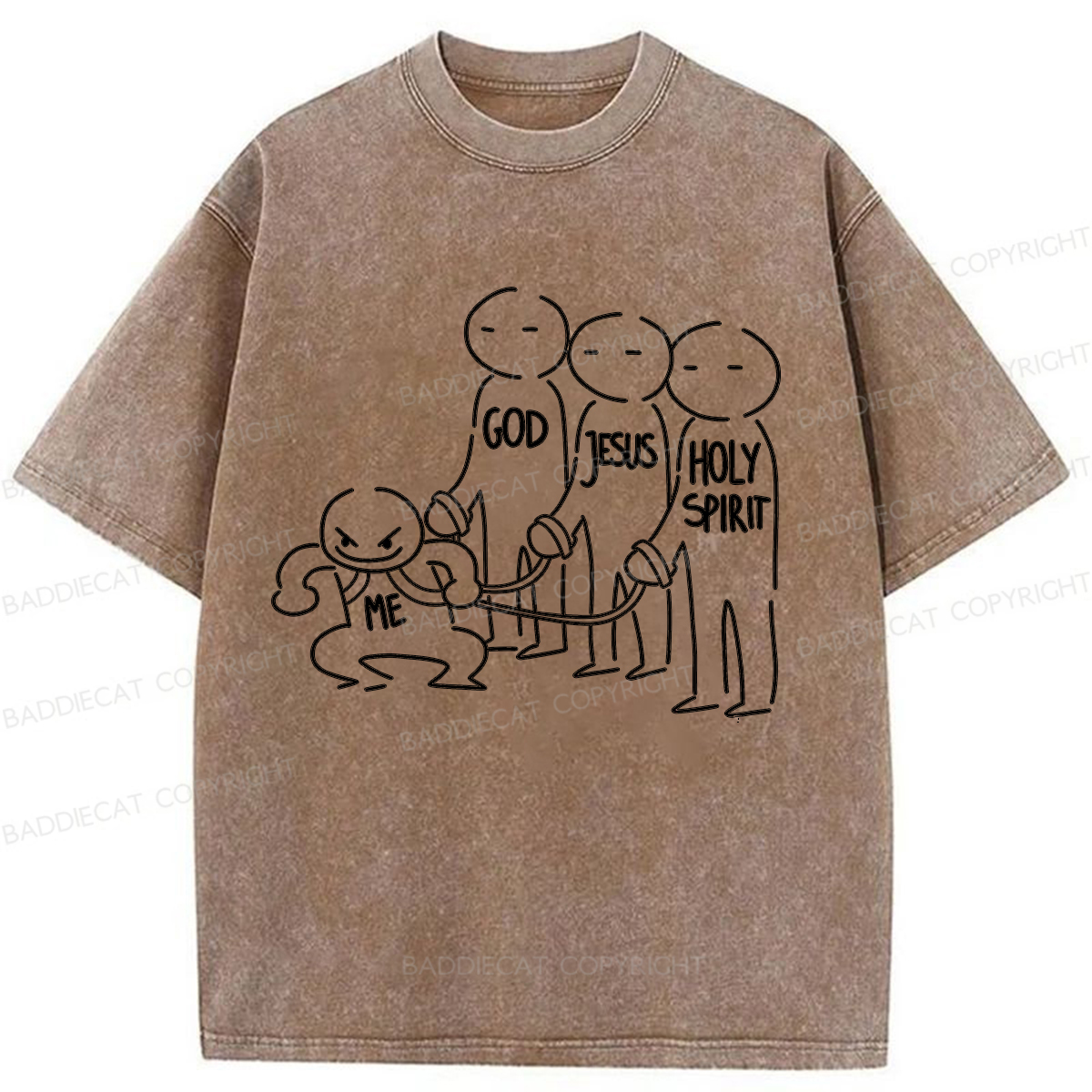 Baddiecat Being Pulled Washed T-shirt