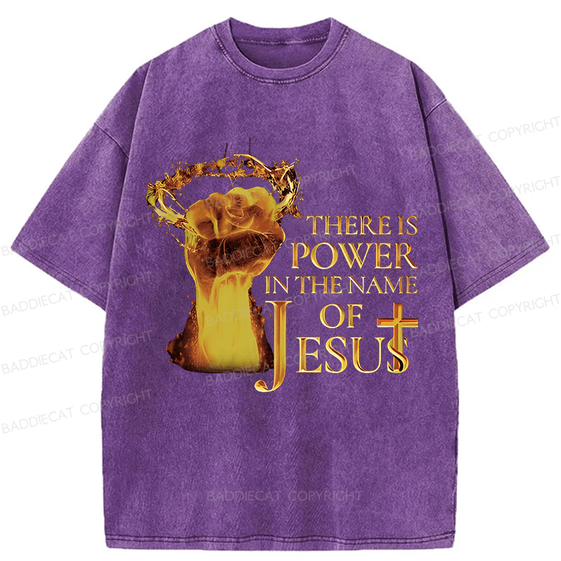Baddiecat Jesus Christian Faith Washed T-shirt