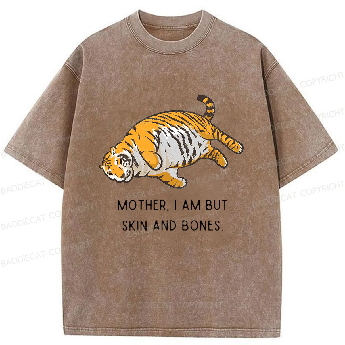 Baddiecat Overweight Tiger And Its Doting Owner Washed T-shirt