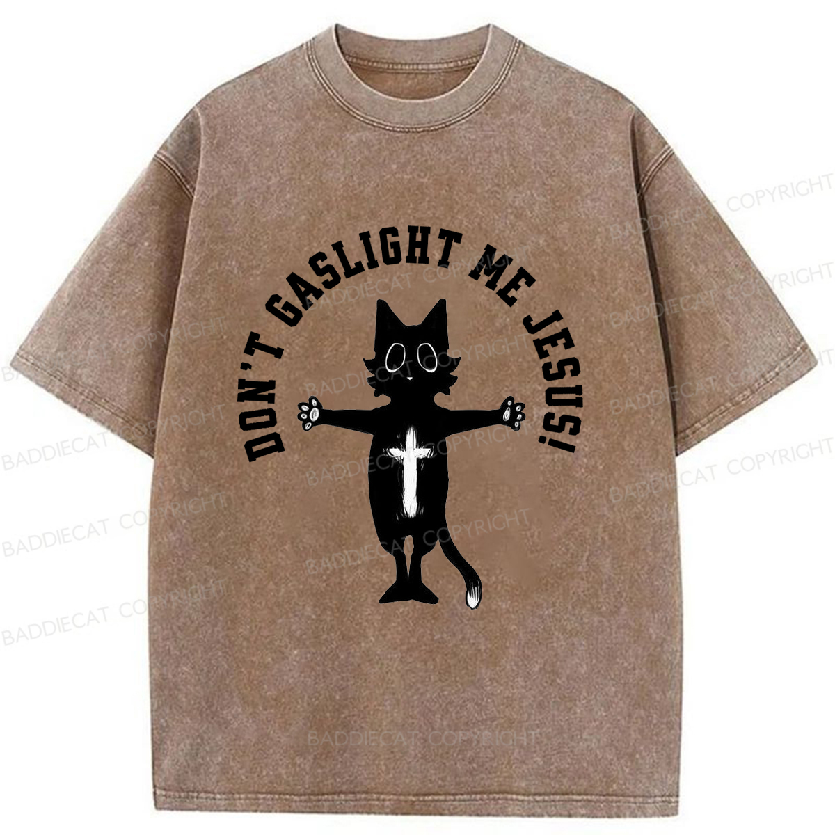 Baddiecat Spiritual Cat Washed T-shirt