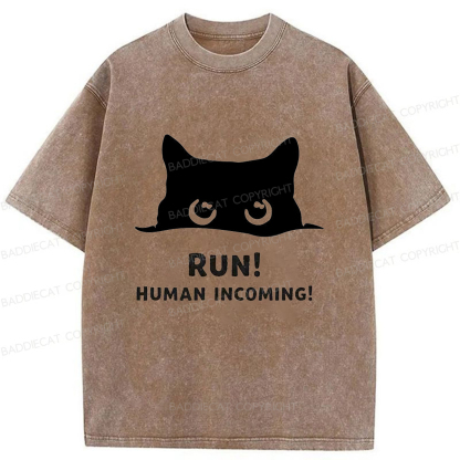 Baddiecat Timid kitten Washed T-shirt