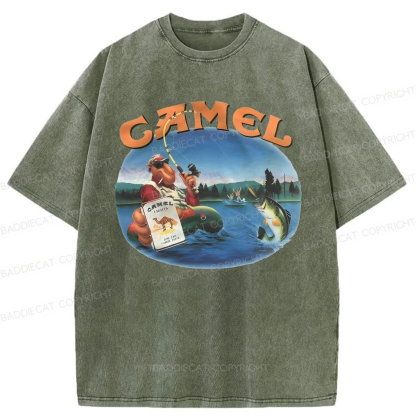 Baddiecat Funny Camel Washed T-shirt