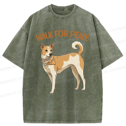 Baddiecat Walk For Peace Washed T-shirt