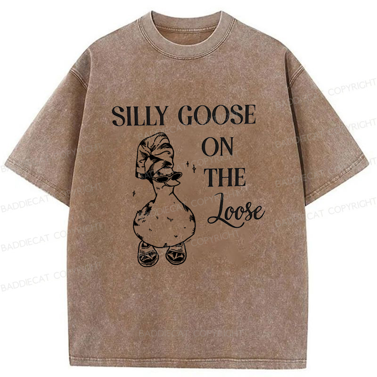 Baddiecat Silly Goose On The Loose Washed T-shirt