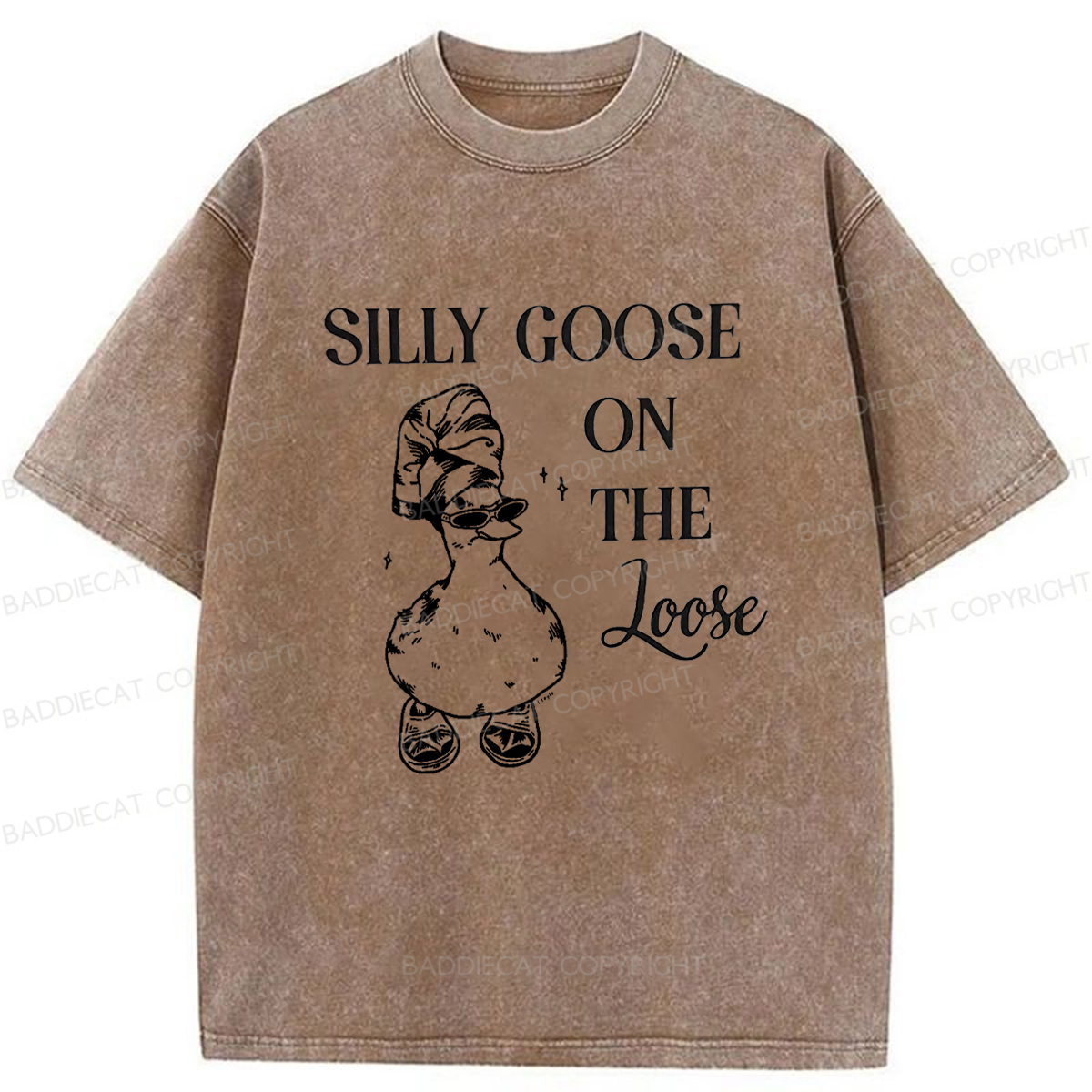 Baddiecat Silly Goose On The Loose Washed T-shirt