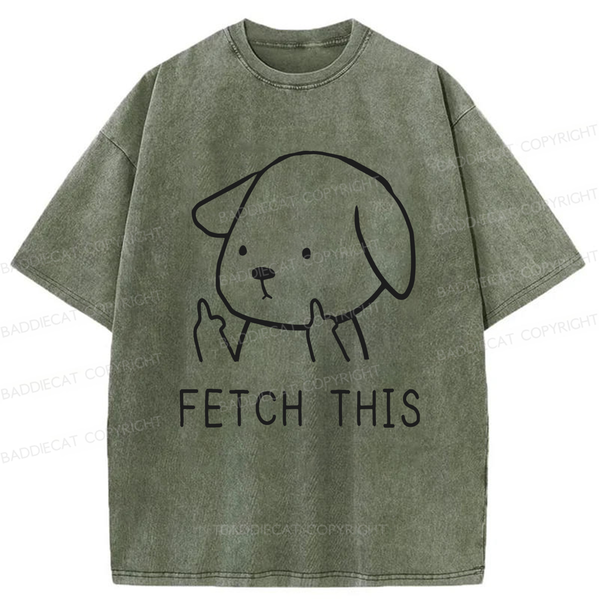 Baddiecat Fetch This Dog Washed T-shirt