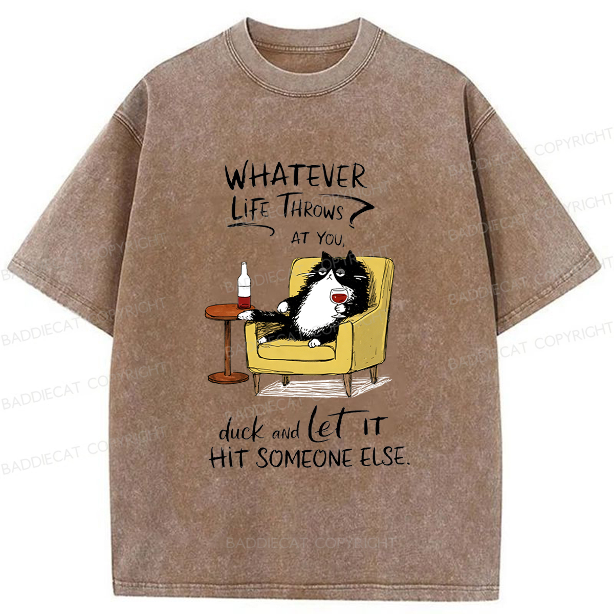 Baddiecat Noble Cat Washed T-shirt