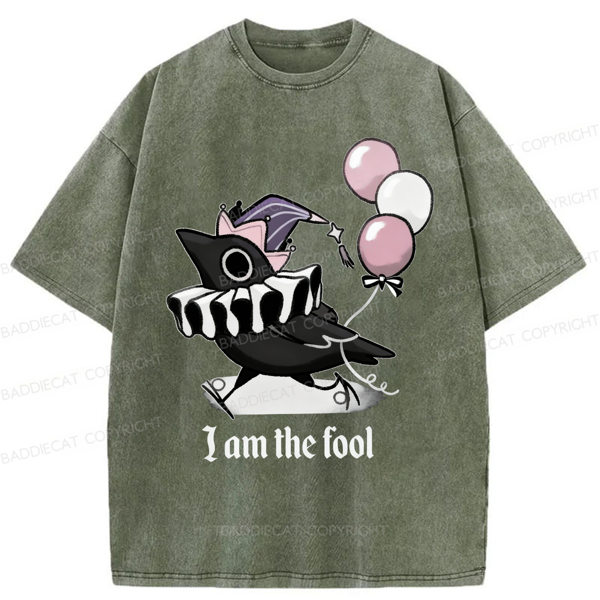 Baddiecat I Am Fool Washed T-shirt