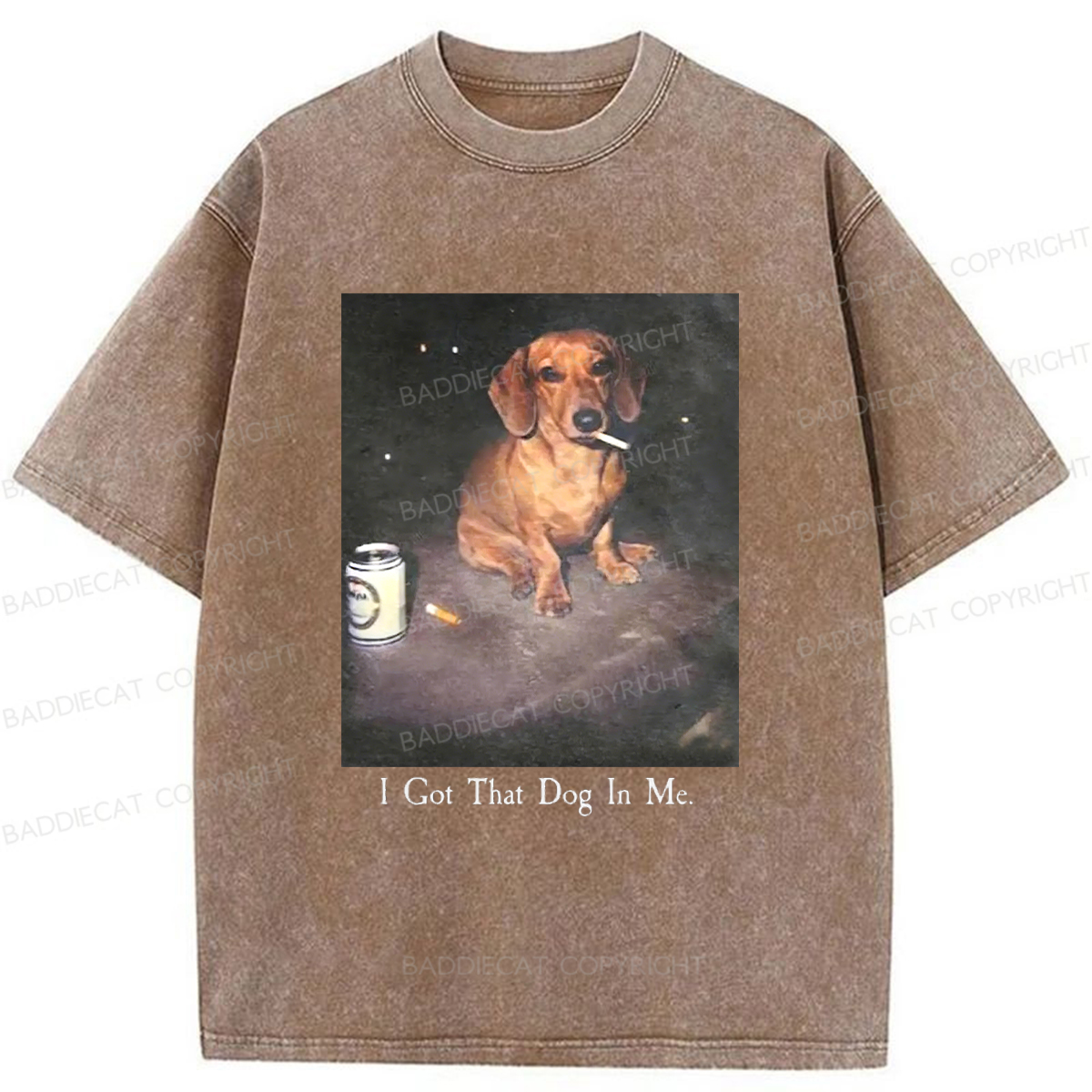 Baddiecat There's A Dog In My Bones Washed T-shirt