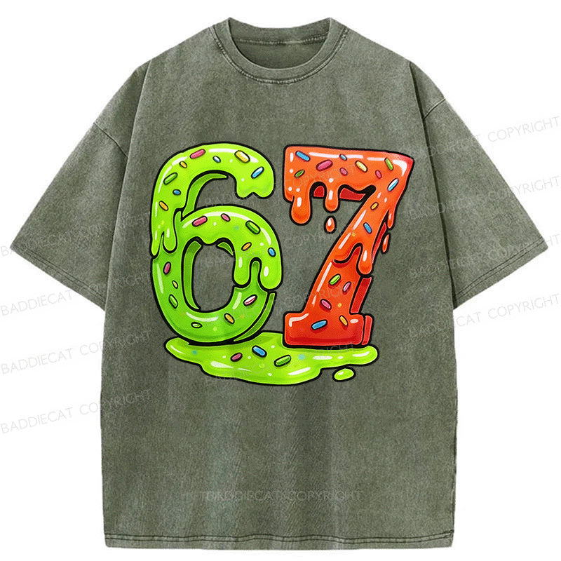 Baddiecat 67 Washed T-shirt