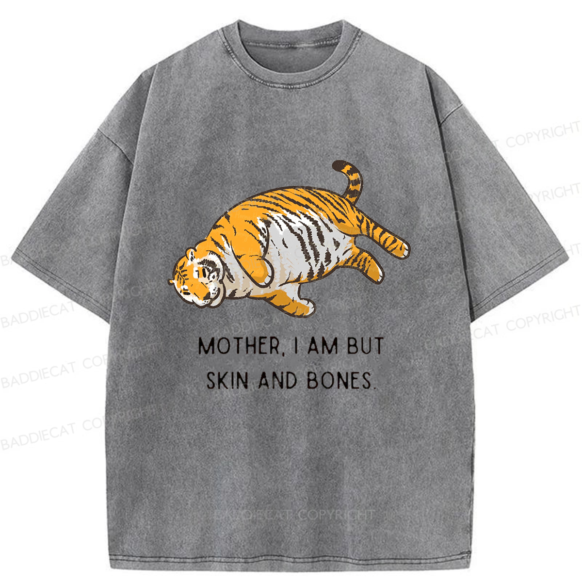 Baddiecat Overweight Tiger And Its Doting Owner Washed T-shirt