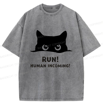 Baddiecat Timid kitten Washed T-shirt