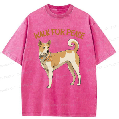 Baddiecat Walk For Peace Washed T-shirt